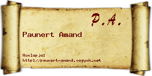 Paunert Amand névjegykártya